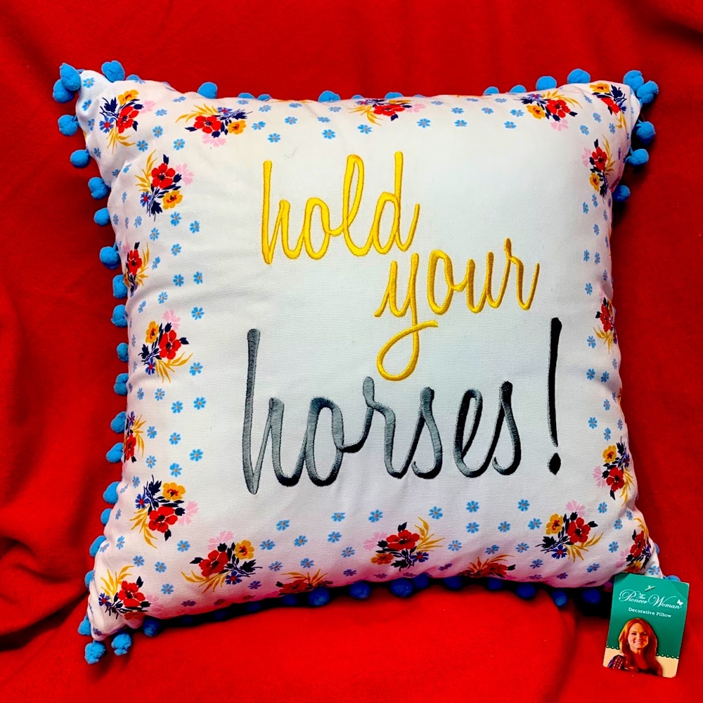 Pioneer Woman HTF HOLD YOUR HORSES New 18  x 18